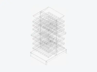 Shelving - Pharmacy - Integral - Double Sided Low-poly 3D model