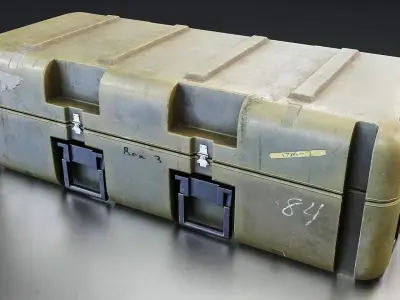 Military Equipment Transport Case Set Low-poly 3D model