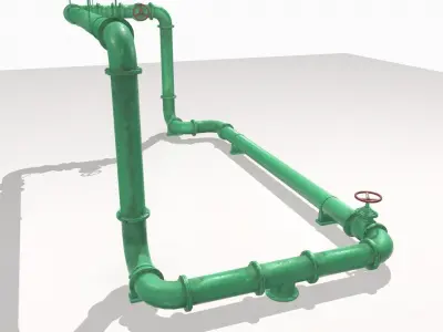 Modular pipes pack 3 Low-poly 3D model