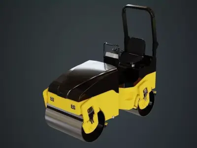 Road Roller 1 Untextured 3D model