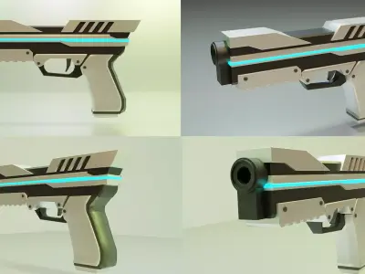 Sci-fi Pistol Low-poly 3D model