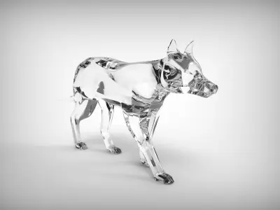 Wolf Sculpture Free low-poly 3D model
