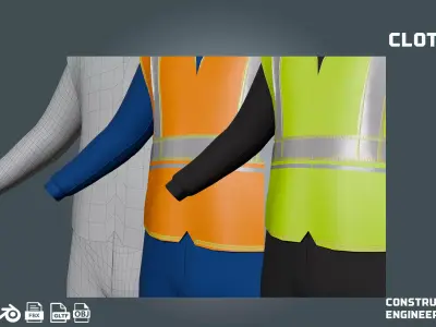 construction and engineer - clothyfic outfit  Low-poly 3D model
