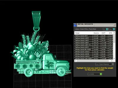 VEGETABLE TRUCK PENDANT 3D PRINTABLE MODEL 3D print model