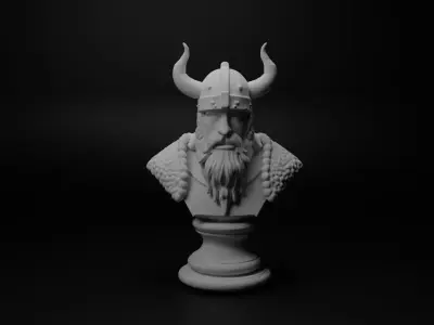 Viking Warrior Bust Chess 3D print model order