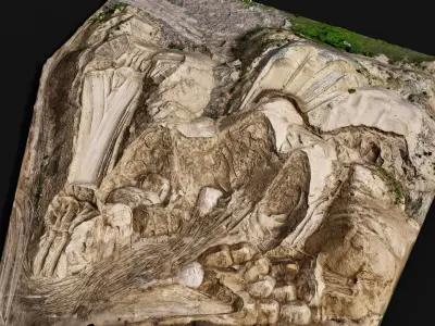 construction site terrain sand piles drone PBR photogrammetry Low-poly 3D model