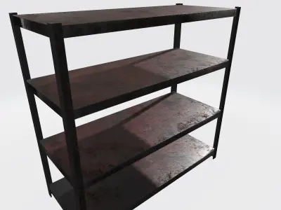 Painted Shelf Model Free low-poly 3D model