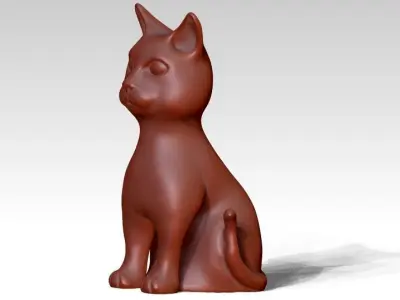 sitting cat statue Free 3D print model
