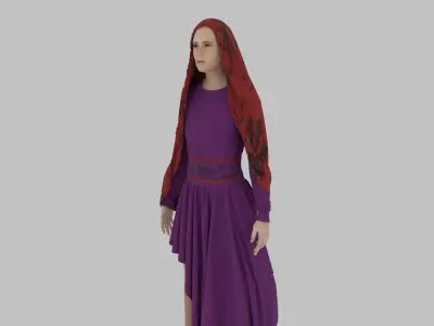 Hijab Woman 3D model