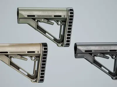 AR15 M4 M16 Stock Magpul TMC Low-poly 3D model