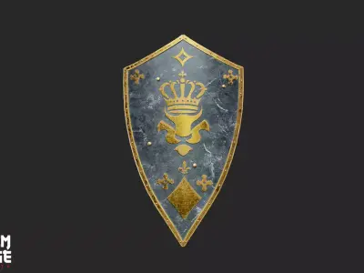 Heraldic Medieval Shield Low-poly 3D model