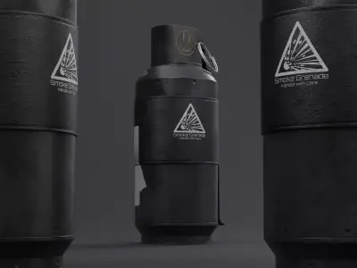 Smoke Grenade Survival 3D Gameasset Low-poly 3D model