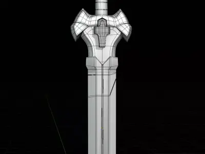 Simple lowpoly fantasy sword modeling Low-poly 3D model buy