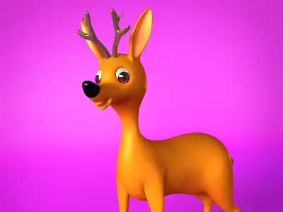 Deer character Low-poly 3D model