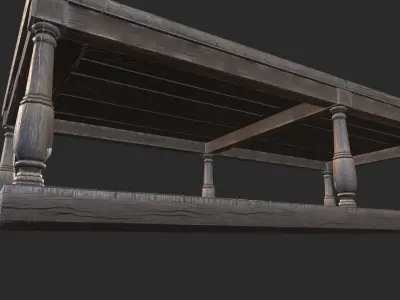 Coffee Table Low-poly 3D model 15