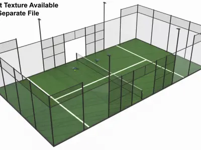 Padel Tennis Court 01 3D model