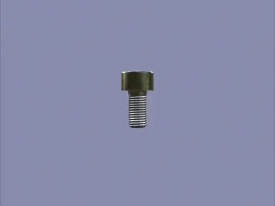 Steel Stained M4 Bolt Allen Cap with PBR 4K Textures 3D model
