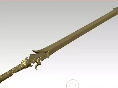 the sword golden 3D model