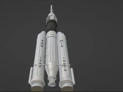 ISRO Human Rated LVM3 Rocket 3d Model Low-poly 3D model