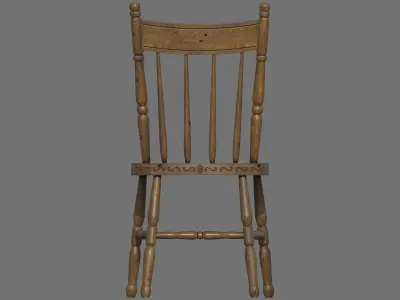 Antique Wooden Chair Low-poly 3D model purchase