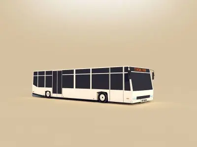 Cartoon Low Poly City Bus Low-poly 3D model