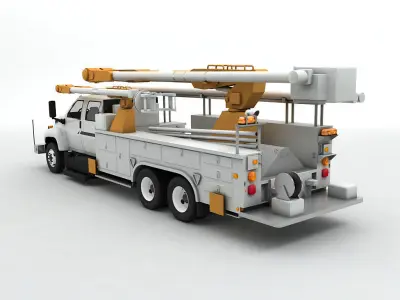 Service Utility Truck 3 Axle 3D model