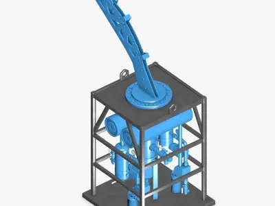 Industrial Blue Metal Element 3D model