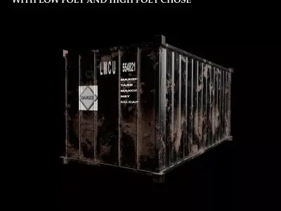 Container PBR shipping Low-poly 3D model