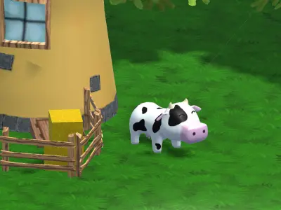 Cow - cartoon style Low-poly 3D model