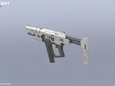 Scifi Battle gun Low-poly 3D model