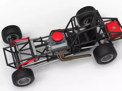 Vintage Dirt Modified stock car Base Version 6 Scale 1 to 25 3D print model