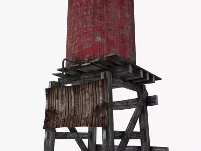 Barrel and Pallet Low-poly 3D model