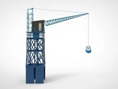 Industrial and port cranes  Low-poly 3D model