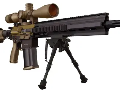  High-Quality 3D Model of G28 Precision Rifle Low-poly 3D model