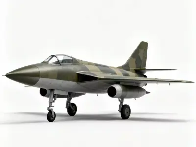 WWII-Era Jet Fighter Prototype 3D Model Low-poly 3D model