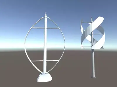 Low-Poly Wind Turbines Pack Low-poly 3D model