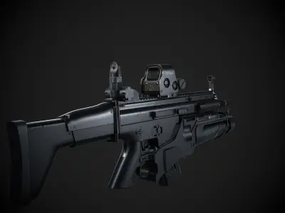 Fn scar Low-poly 3D model purchase