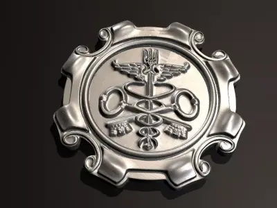 Metal medal Low-poly 3D model
