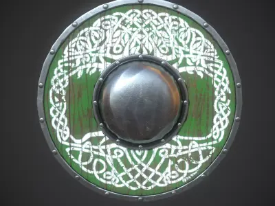 Game Ready Wooden Shield Low-poly 3D model