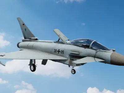 Eurofighter Typhoon - Fighter Jet Low-poly 3D model