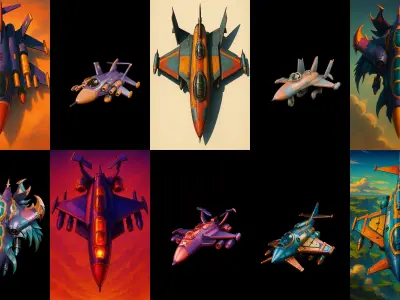 AirCraft bundle 12 pack 41 glb Low-poly 3D model