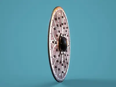 Viking Shield Low-poly 3D model 18