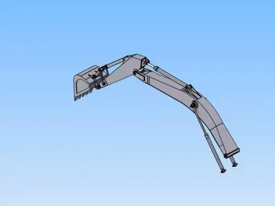 3D model of CASE Boom  Arm and Bucket 3D model