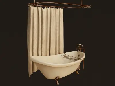 Antique Bathtub - PBR Game Ready  Low-poly 3D model