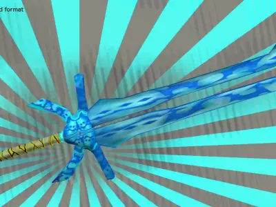 Blue Cartoon Sword 3D model