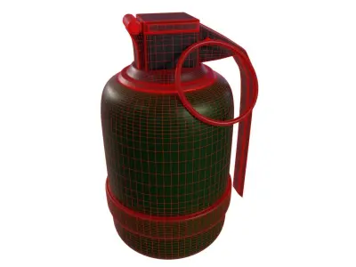 Grenade fire extinguisher Low-poly 3D model