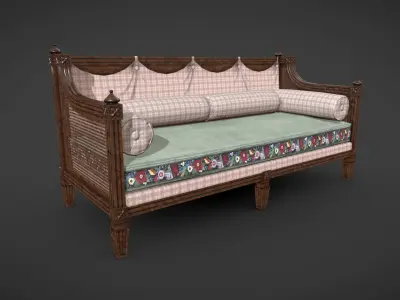 Veranda Couch Low-poly 3D model