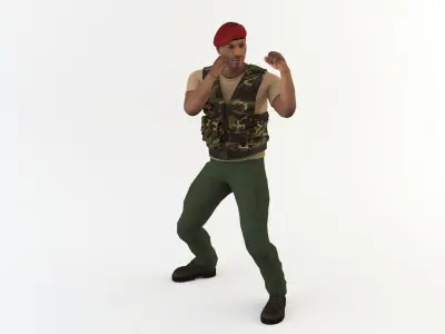 African Mercenary Low-poly 3D model