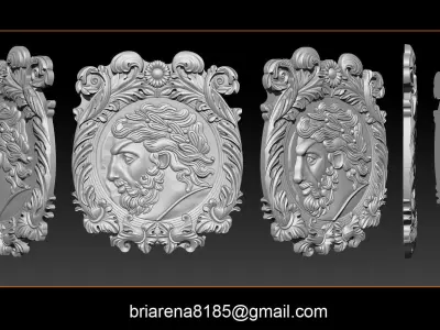 Roman coin frame 3D print model