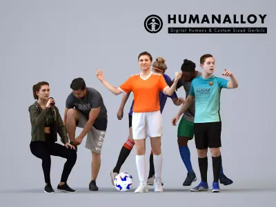 Basics0787 - A set containing 5 models of male and female 3D model